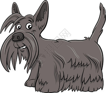 香港仔灯塔苏格兰梗纯种狗卡通它制作图案插画