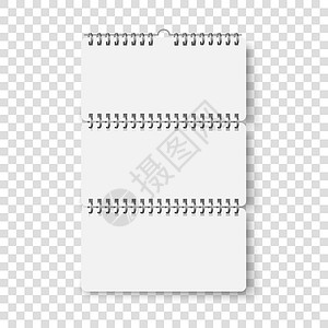 螺旋纸墙上用铁螺旋装订纸质日历 样机空白日历页面集 矢量逼真插图隔离商业日程日记广告正方形笔记本问候语海报办公室卡片插画