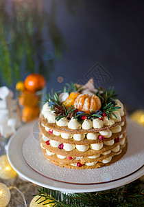 糕点蛋糕圣诞吊旗柠檬海绵高清图片