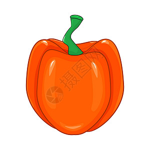 辣椒乌兹别克语孤立在白色背景上的辣椒粉食物蔬菜美食烹饪营养水果产品插图香料橙子插画