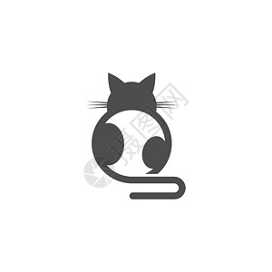 印花布背景猫图标标志设计插图 vecto商业猫咪动物诊所公司宠物店铺绘画标签印花布插画
