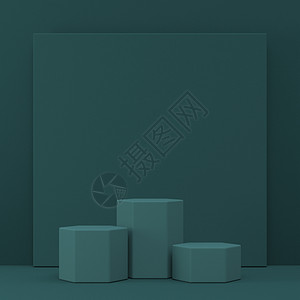 六角形背景用于产品展示的模拟讲台六角形支架在方形 3背景