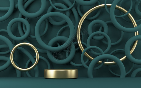 模拟产品展示台两个金戒指 3背景图片