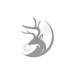 鹿角标志鹿标志图标插画设计 vecto标签哺乳动物绘画标识艺术品牌徽章驯鹿潮人商业插画