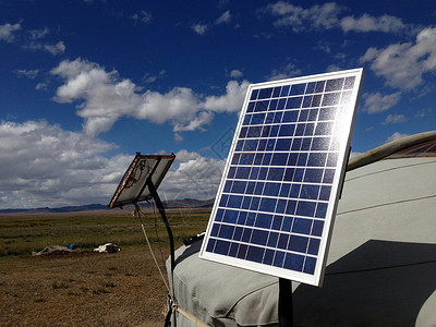传统圆周的太阳能电池板背景图片