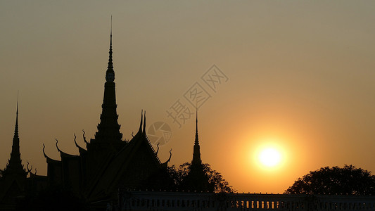皇宫阴影日落太阳背景图片