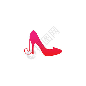 女士标志带女鞋高跟鞋标志图标设计 vecto 的字母 J插画