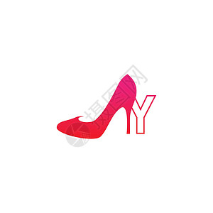 带女鞋高跟鞋标志图标设计 vecto 的字母 Y背景图片