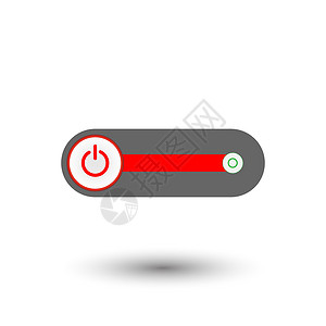 on式电源按钮The Off 按钮用红色包围The On 按钮用绿色包围 背景为白色网络界面控制板徽章互联网导航电子插图力量电脑插画