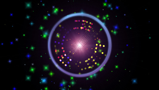 点线粒子光圈魔法球粒子抽象背景门户网站力量运动插图耀斑球体庆典科学框架技术背景