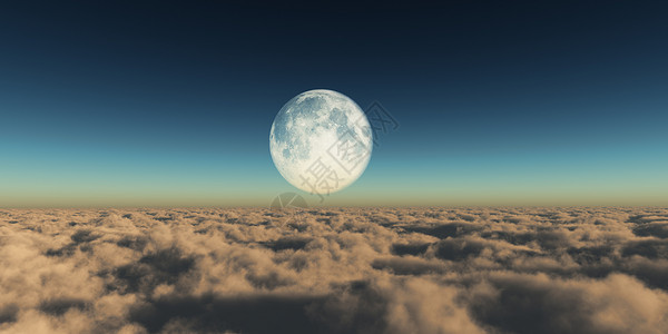 飞过云层哞哞星星天文学卫星场景渲染蓝色旅游月光建筑人群背景