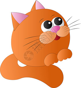 哺乳猫可爱的卡通橙色快乐猫与威士忌猫咪贴纸胡子卡通片婴儿装饰微笑晶须艺术盒子插画