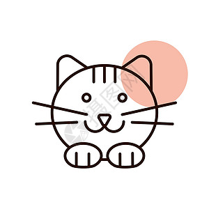 猫矢量 ico猫咪卡通片标识小猫动物插图背景图片