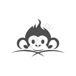 猴子标志图标插图矢量平面设计动物园荒野哺乳动物文化丛林乐趣野生动物黑猩猩灵长类八字插画