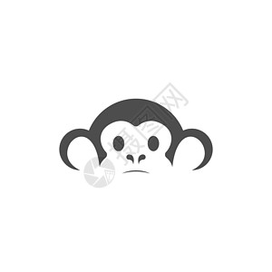 猴子标志图标插图矢量平面设计动物园八字动物吉祥物灵长类标识黑猩猩宠物乐趣绘画插画