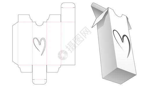 装有心脏形状窗口的高音包装器死板切除模板背景图片