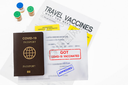 旅行前接种疫苗国家旅游世界文档飞机场医疗药品通行证游客供应商背景图片