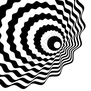 漩涡催眠黑色和白色螺旋 单色抽象背景 矢量平面几何插图 横幅 网站 模板 传单 小册子 海报的模板设计同心射线圆圈曲线装饰品魔法插画