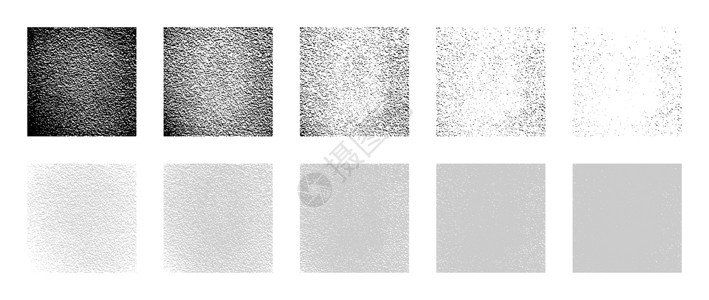 水泥纹理素材一组具有不同阴影度的灰泥墙效果的叠加纹理插画