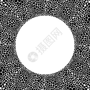 黑白相框 带有动物装饰品的圆形装饰边框 牛皮 复制空间 时尚板 卡片 海报 横幅的模板设计 矢量图黑色创造力墙纸圆圈斑点织物白色背景图片
