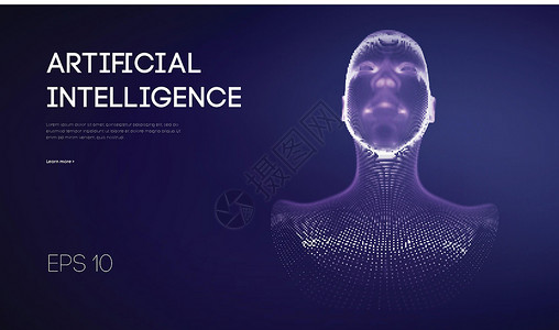 Ai 数字大脑 人工智能概念 机器人数字计算机解释中的人头 线框头概念技术多边形电子人生物虚拟现实人士成人生物学知识网格背景图片
