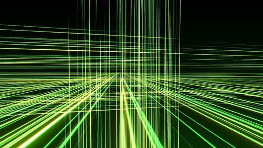 空间中的 3d 线霓虹立方体展示科学技术线条商业辉光艺术游戏电脑运动背景图片