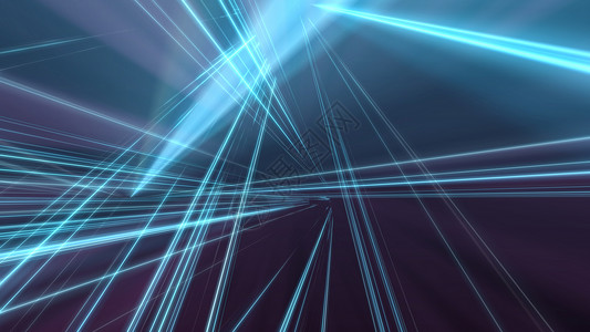 空间中的 3d 线霓虹立方体照明隧道艺术盒子运动科学电脑辉光商业反射背景图片