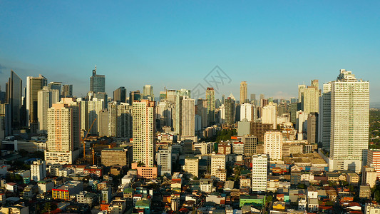 大都汇马尼拉市 菲律宾首府 首都旅行城市摩天大楼场景商业大都会房子天空大都市区街道背景
