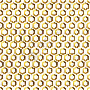 与蜂窝形状的金色背景 具有闪光效果的无缝图案 邀请函 海报 卡片 横幅 公告等的模板纹理 矢量图细胞蜜蜂墙纸蜂巢橙子辉光艺术金子插画