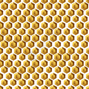 与蜂窝形状的金色背景 具有闪光效果的无缝图案 邀请函 海报 卡片 横幅 公告等的模板纹理 矢量图艺术蜜蜂纺织品魔法六边形打印橙子插画