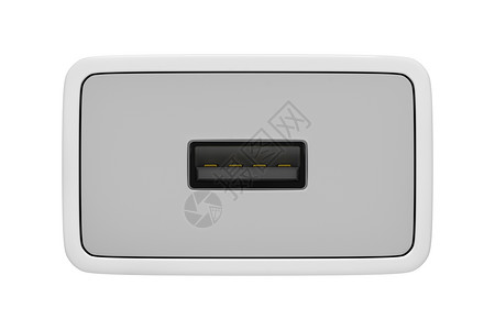 白色电源适配器上的空 USB 端口背景图片