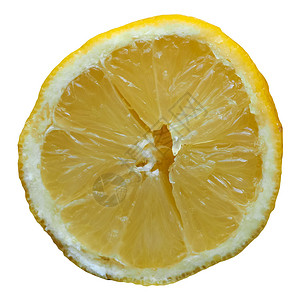 白上孤立的柠檬片背景图片