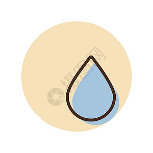 滴水矢量图标 天气信号蓝色海浪气象环境插图预报液体水滴雨滴背景图片