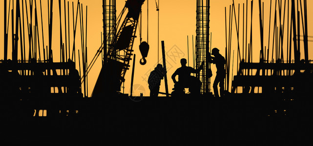 工地建筑工人的轮廓图工作单位构造财产男人日落工人农民工外国团队建筑学劳动背景图片