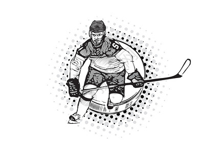 冰球头盔冰上曲棍球运动员矢量图设计图片