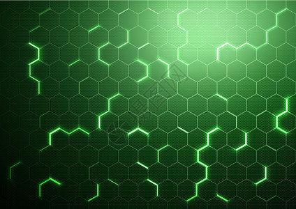 抽象绿色未来六角背景背景图片