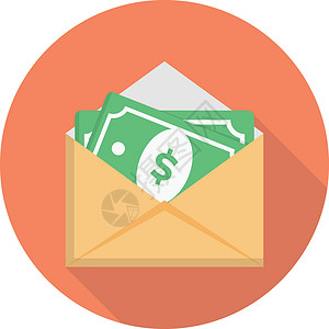 电子账单信封电子邮件插图现金预算银行业邮件邮政财富银行储蓄插画