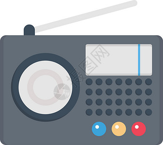 无线电电台信号音乐插图技术体积调频扬声器按钮车站电气背景图片