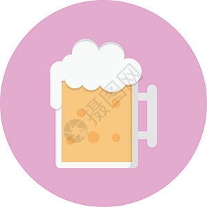 啤酒草稿紫色酒精啤酒杯玻璃酿造液体酒吧泡沫插图背景图片