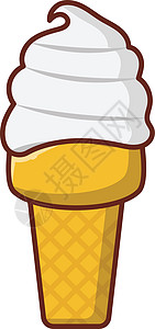 白色奶油冰淇淋冰淇淋锥体收藏香草食物巧克力奶油糖果甜点开心果卡通片插画