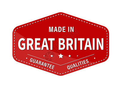 英国字体质量保证 标签贴纸或商标 它制作图案矢量插画
