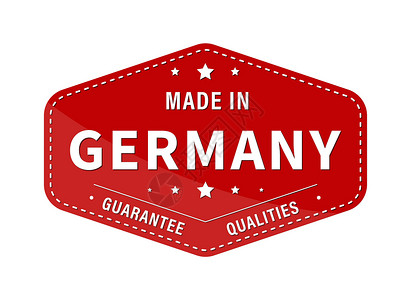德国制造保证质量 标签贴纸或商标 它制作图案矢量插画