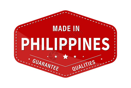 标题标签菲律宾制造保证质量 标签贴纸或商标 它制作图案矢量插画