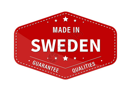 瑞典性质瑞典制造保证质量 标签贴纸或商标 它制作图案矢量插画