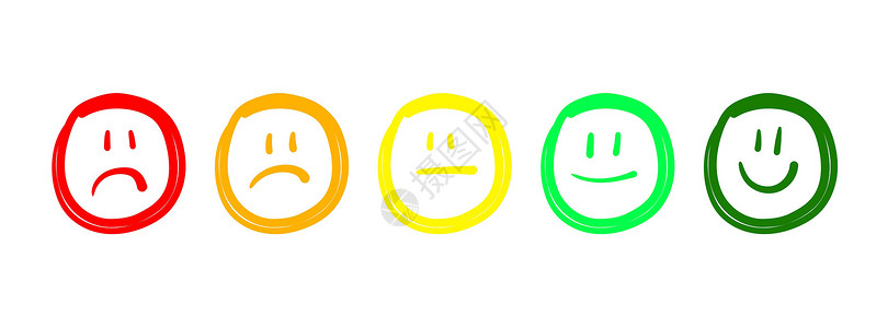 0差评好差评 素描脸评级 矢量手绘反馈面集 快乐悲伤的中性表情设计图片