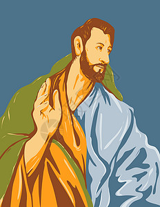 题为使徒圣托马斯的艺术品 约 1608 年 WPA 海报艺术背景