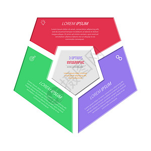 五边形素材五边形的三个部分 用于演示业务战略项目开发时间表或学习阶段的信息图表部门训练商业动力学插图编队日程绘画概念草图插画