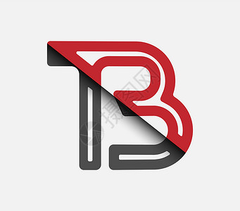 红色和黑色的程式化小写字母 T 和 B 由一条线连接 用于标志单字和创意设计名片字母标识插图抽象派空白手绘贴纸绘画概念背景图片