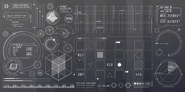 一套关于数据控制专题的细微元素监视器技术电脑图表界面电子产品软件高科技科学用户背景图片