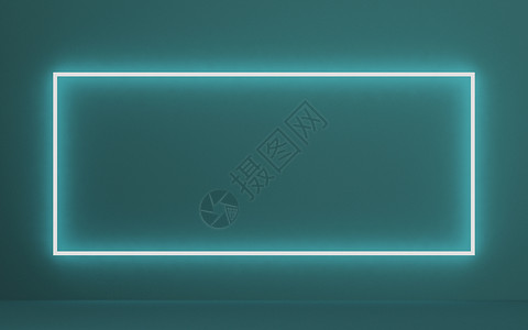 模拟产品展示长方形霓虹灯 3 的讲台背景图片